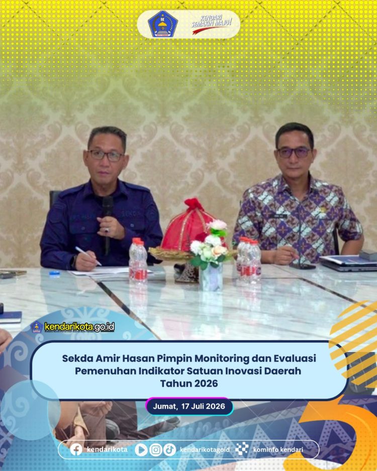 Sekda Amir Hasan Pimpin Monitoring dan Evaluasi Pemenuhan Indikator Satuan Inovasi Daerah Tahun 2026