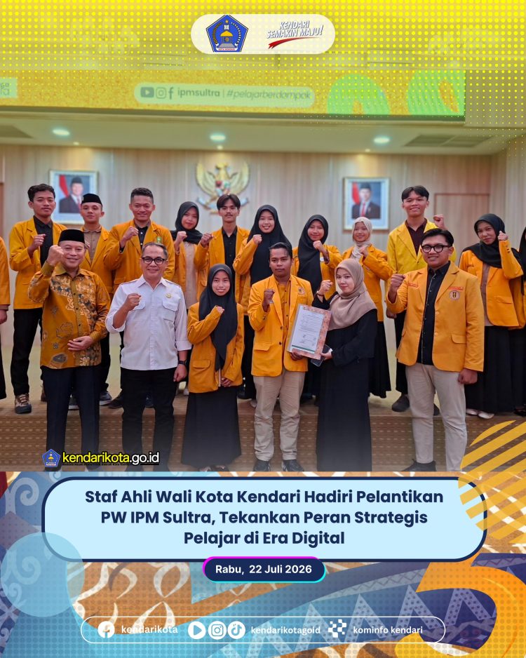 Staf Ahli Wali Kota Kendari Hadiri Pelantikan PW IPM Sultra, Tekankan Peran Strategis Pelajar di Era Digital