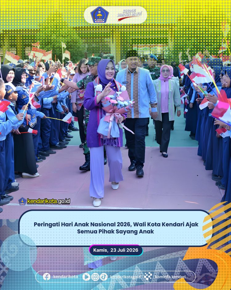 Peringati Hari Anak Nasional 2026, Wali Kota Kendari Ajak Semua Pihak Sayang Anak