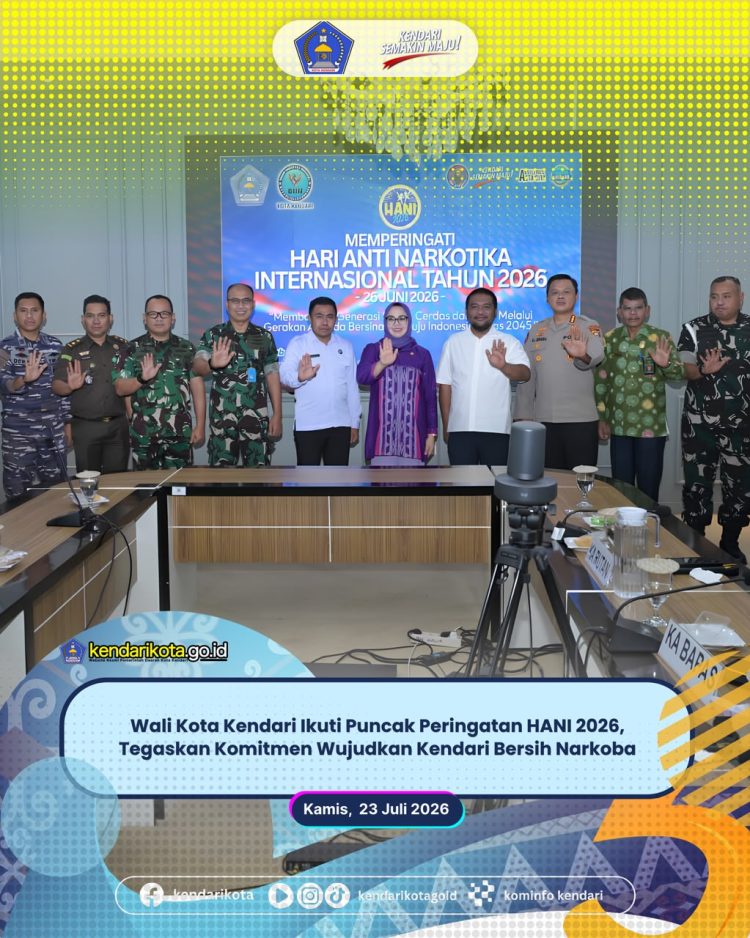 Wali Kota Kendari Ikuti Puncak Peringatan HANI 2026, Tegaskan Komitmen Wujudkan Kendari Bersih Narkoba