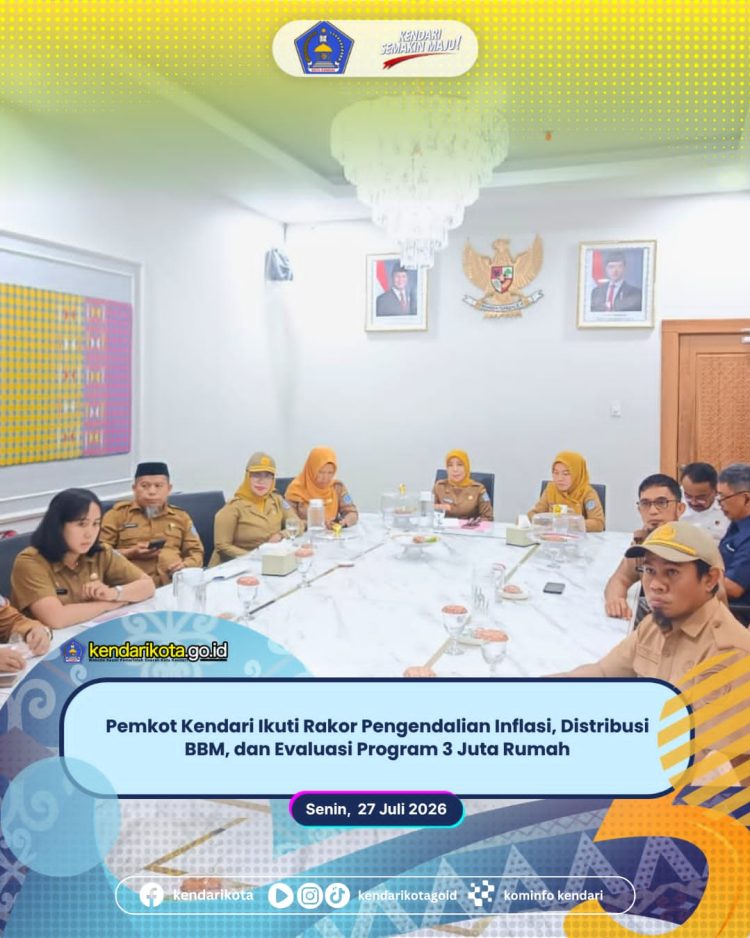 Pemkot Kendari Ikuti Rakor Pengendalian Inflasi, Distribusi BBM, dan Evaluasi Program 3 Juta Rumah