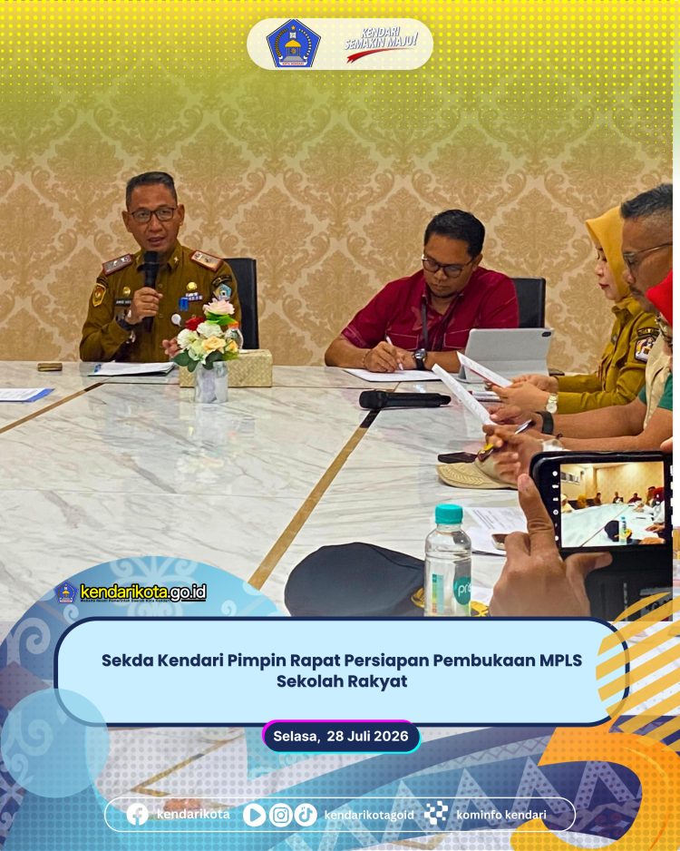 Sekda Kendari Pimpin Rapat Persiapan Pembukaan MPLS Sekolah Rakyat