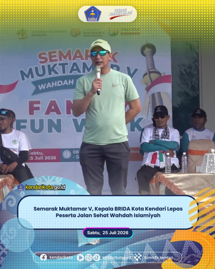 Semarak Muktamar V, Kepala BRIDA Kota Kendari Lepas Peserta Jalan Sehat Wahdah Islamiyah