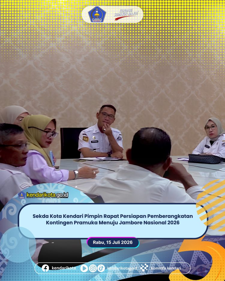 Sekda Kota Kendari Pimpin Rapat Persiapan Pemberangkatan Kontingen Pramuka Menuju Jambore Nasional 2026