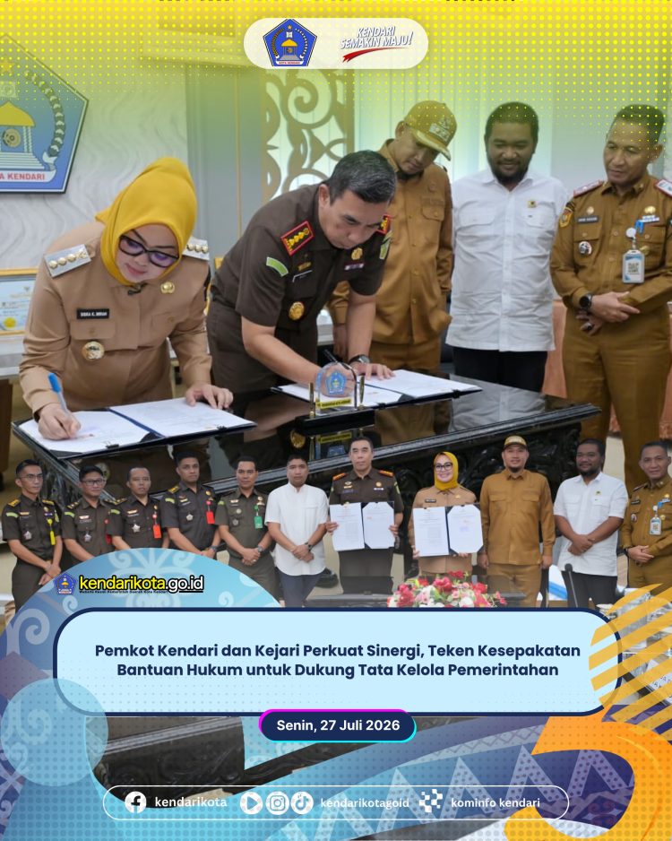 Pemkot Kendari dan Kejari Perkuat Sinergi, Teken Kesepakatan Bantuan Hukum untuk Dukung Tata Kelola Pemerintahan