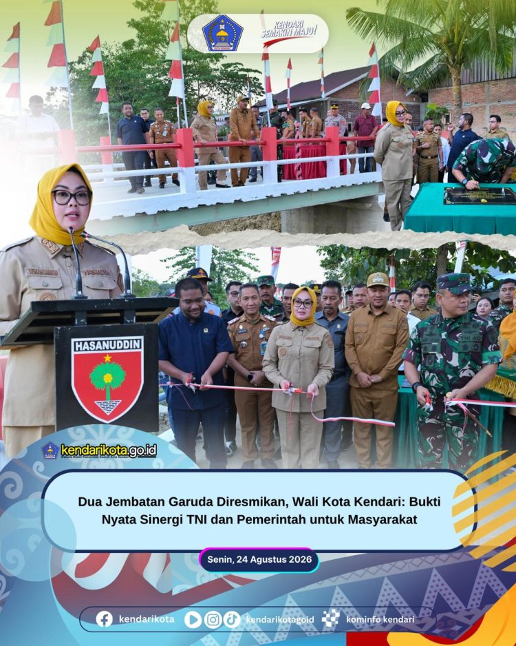 Dua Jembatan Garuda Diresmikan, Wali Kota Kendari: Bukti Nyata Sinergi TNI dan Pemerintah untuk Masyarakat