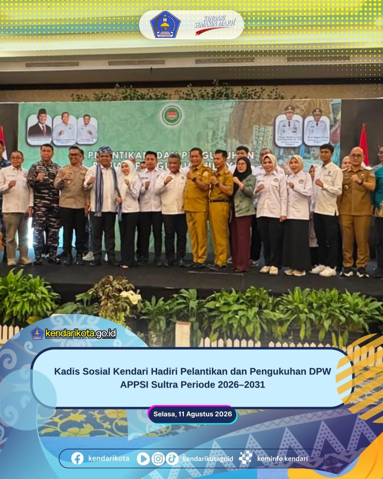 Kadis Sosial Kendari Hadiri Pelantikan dan Pengukuhan DPW APPSI Sultra Periode 2026–2031