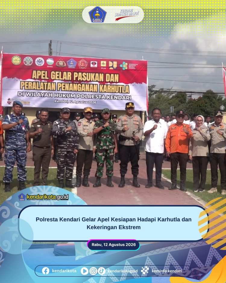 Polresta Kendari Gelar Apel Kesiapan Hadapi Karhutla dan Kekeringan Ekstrem