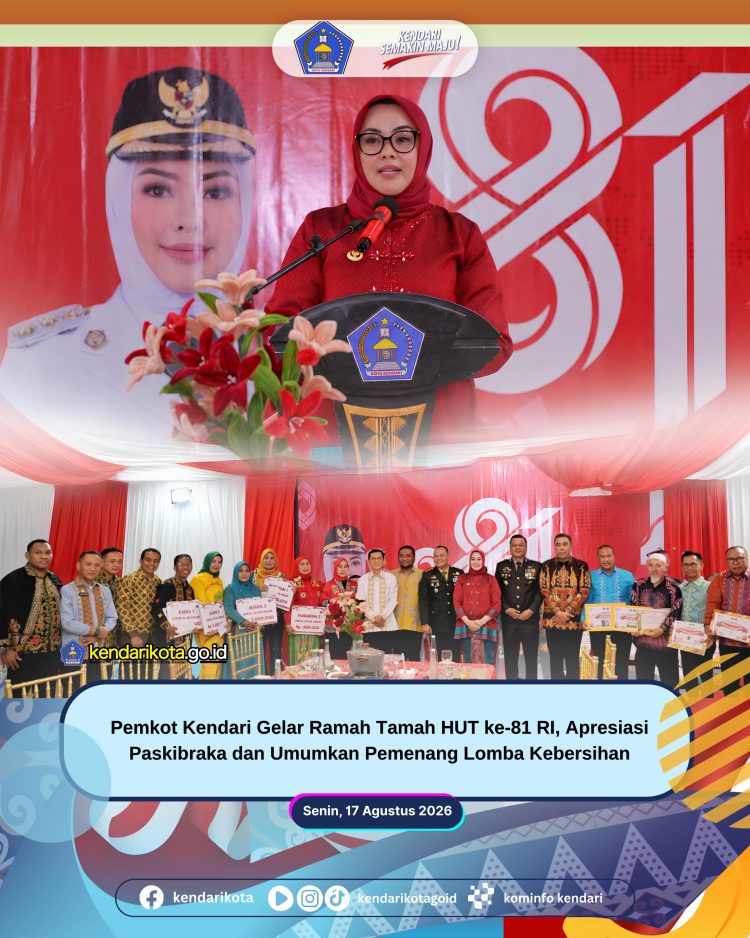 Pemkot Kendari Gelar Ramah Tamah HUT ke-81 RI, Apresiasi Paskibraka dan Umumkan Pemenang Lomba Kebersihan