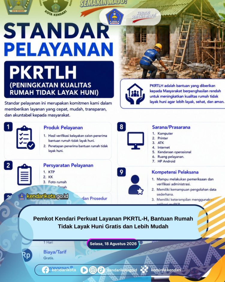 Pemkot Kendari Perkuat Layanan PKRTL-H, Bantuan Rumah Tidak Layak Huni Gratis dan Lebih Mudah