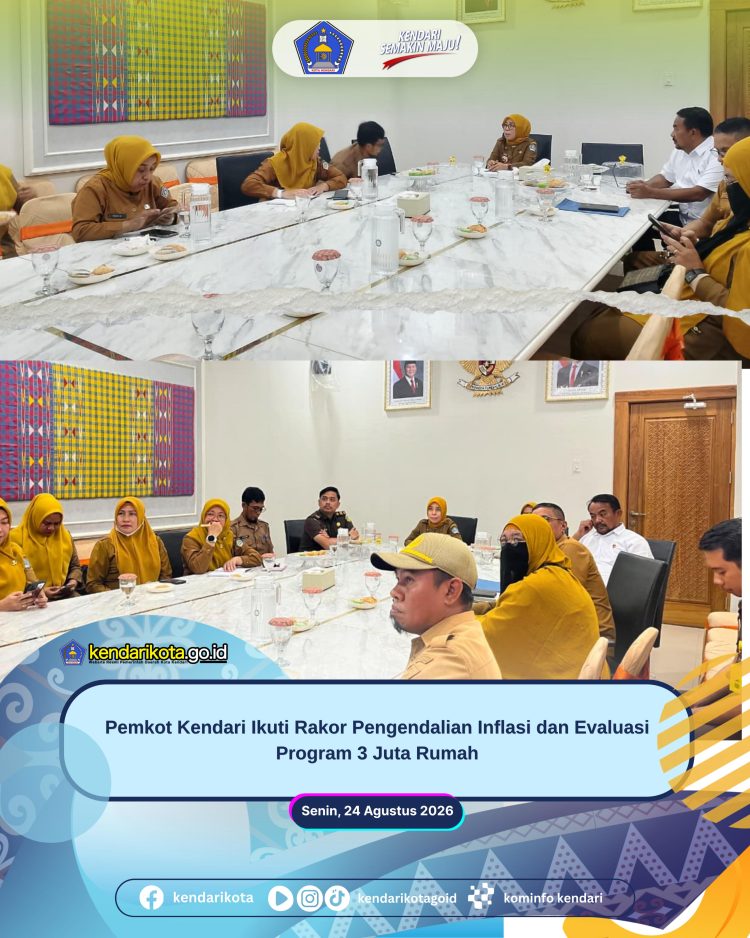Pemkot Kendari Ikuti Rakor Pengendalian Inflasi dan Evaluasi Program 3 Juta Rumah