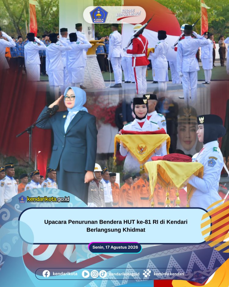 Upacara Penurunan Bendera HUT ke-81 RI di Kendari Berlangsung Khidmat