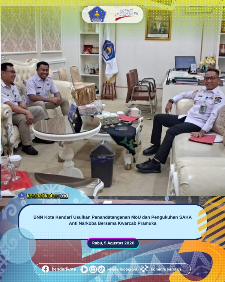 BNN Kota Kendari Usulkan Penandatanganan MoU dan Pengukuhan SAKA Anti Narkoba Bersama Kwarcab Pramuka