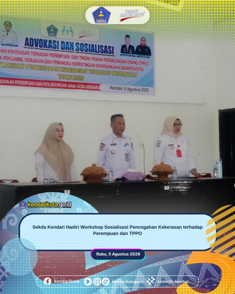 Sekda Kendari Hadiri Workshop Sosialisasi Pencegahan Kekerasan terhadap Perempuan dan TPPO