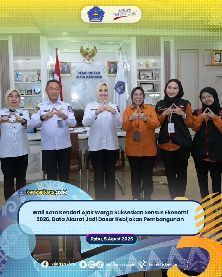 Wali Kota Kendari Ajak Warga Sukseskan Sensus Ekonomi 2026, Data Akurat Jadi Dasar Kebijakan Pembangunan