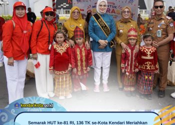 Semarak HUT ke-81 RI, 136 TK se-Kota Kendari Meriahkan Karnaval