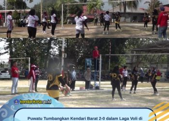 Puwatu Tumbangkan Kendari Barat 2-0 dalam Laga Voli di Lapangan TVRI
