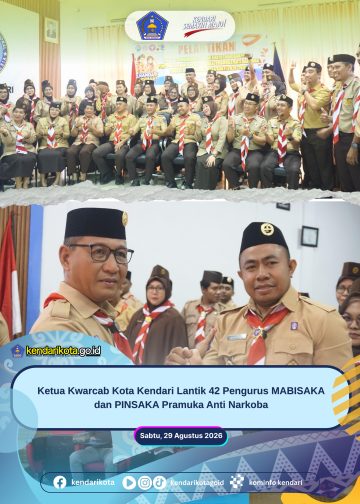 Ketua Kwarcab Kota Kendari Lantik 42 Pengurus MABISAKA dan PINSAKA Pramuka Anti Narkoba