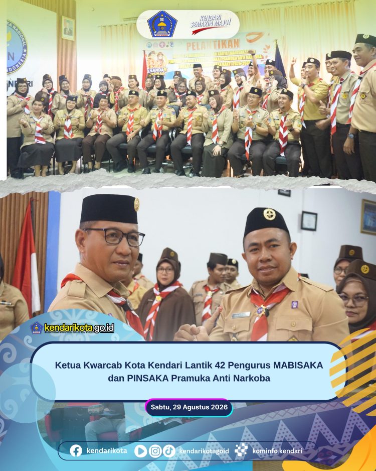 Ketua Kwarcab Kota Kendari Lantik 42 Pengurus MABISAKA dan PINSAKA Pramuka Anti Narkoba