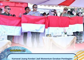 Karnaval Juang Kendari Jadi Momentum Gerakan Pembagian Bendera Merah Putih