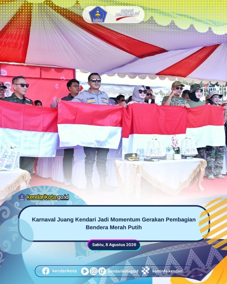 Karnaval Juang Kendari Jadi Momentum Gerakan Pembagian Bendera Merah Putih