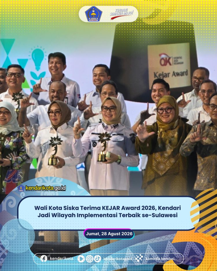Wali Kota Siska Terima KEJAR Award 2026, Kendari Jadi Wilayah Implementasi Terbaik se-Sulawesi