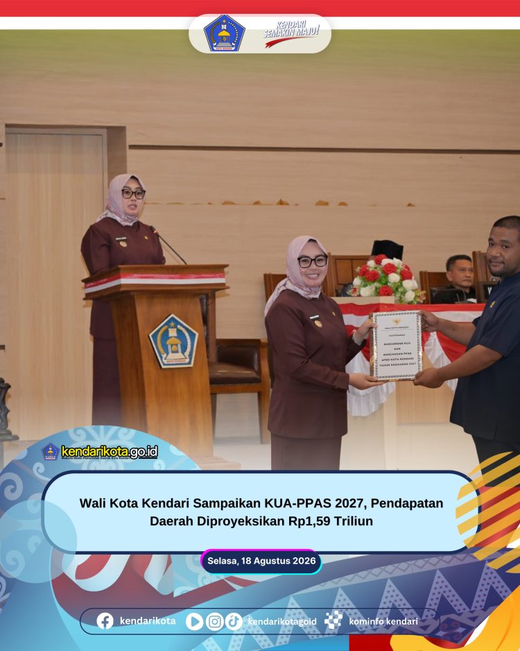 Wali Kota Kendari Sampaikan KUA-PPAS 2027, Pendapatan Daerah Diproyeksikan Rp1,59 Triliun