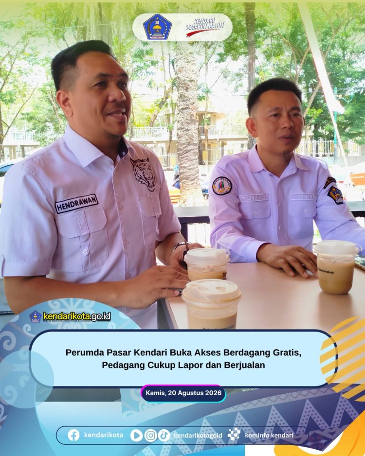 Perumda Pasar Kendari Buka Akses Berdagang Gratis, Pedagang Cukup Lapor dan Berjualan