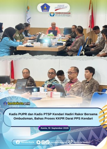 Kadis PUPR dan Kadis PTSP Kendari Hadiri Rakor Bersama Ombudsman, Bahas Proses KKPR Darat PPS Kendari