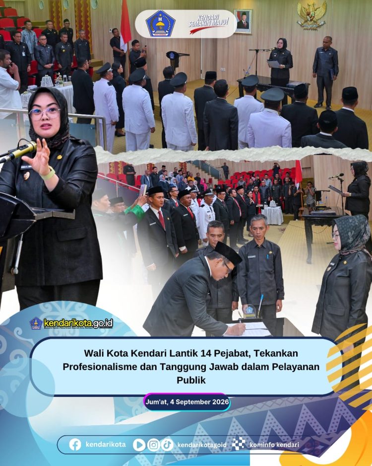 Wali Kota Kendari Lantik 14 Pejabat, Tekankan Profesionalisme dan Tanggung Jawab dalam Pelayanan Publik