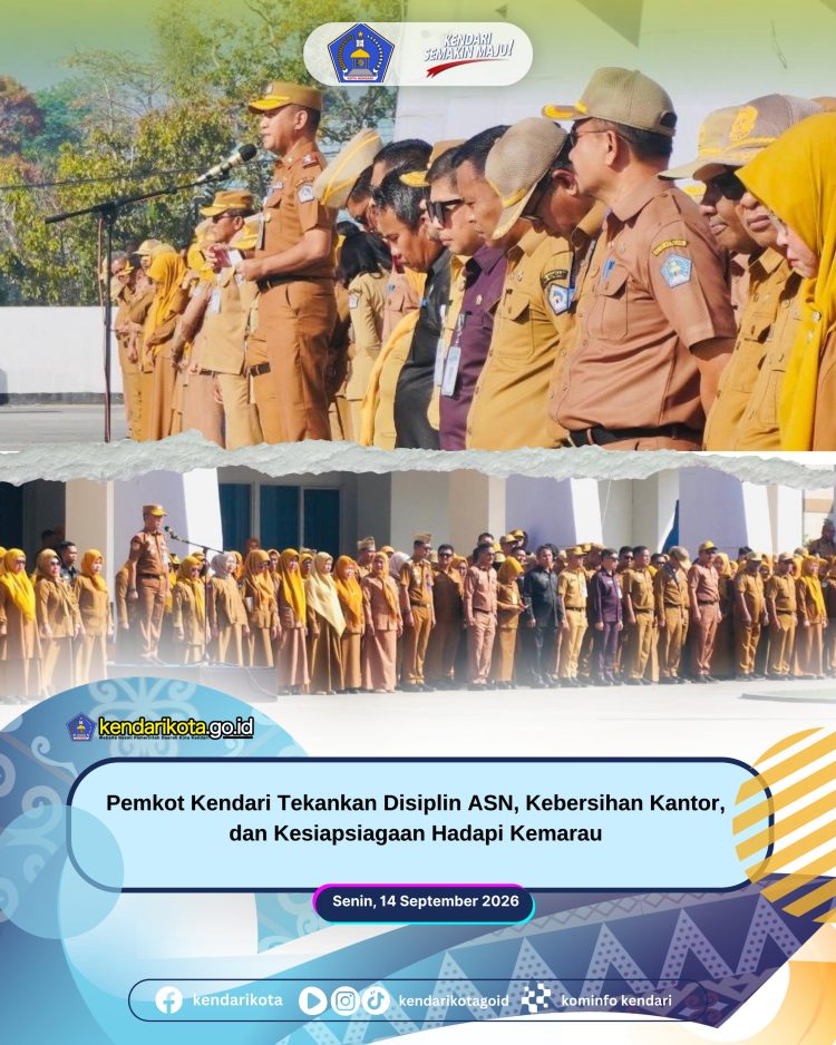 Pemkot Kendari Tekankan Disiplin ASN, Kebersihan Kantor, dan Kesiapsiagaan Hadapi Kemarau