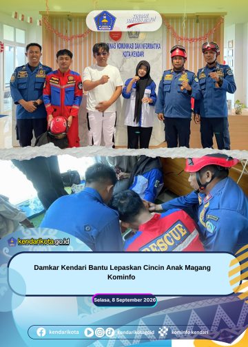 Damkar Kendari Bantu Lepaskan Cincin Anak Magang Kominfo