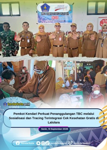 Pemkot Kendari Perkuat Penanggulangan TBC melalui Sosialisasi dan Tracing Terintegrasi Cek Kesehatan Gratis di Lalolara