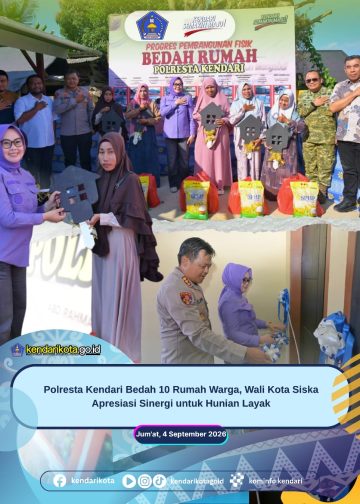 Polresta Kendari Bedah 10 Rumah Warga, Wali Kota Siska Apresiasi Sinergi untuk Hunian Layak