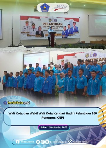 Wali Kota dan Wakil Wali Kota Kendari Hadiri Pelantikan 160 Pengurus KNPI
