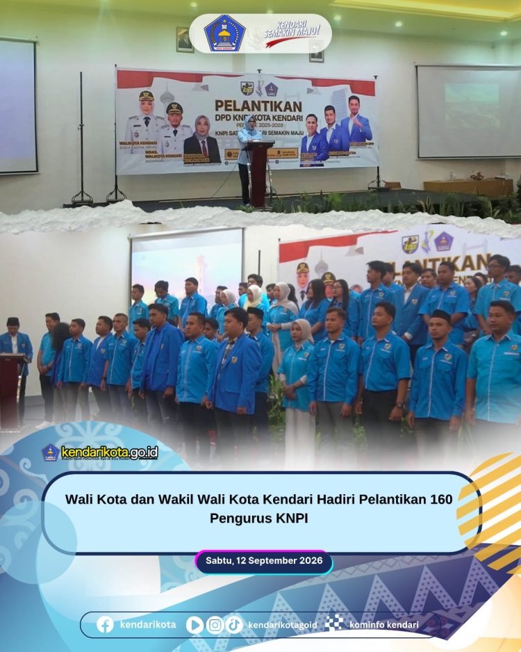 Wali Kota dan Wakil Wali Kota Kendari Hadiri Pelantikan 160 Pengurus KNPI