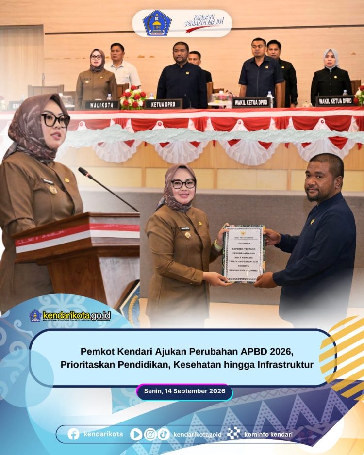 Pemkot Kendari Ajukan Perubahan APBD 2026, Prioritaskan Pendidikan, Kesehatan hingga Infrastruktur