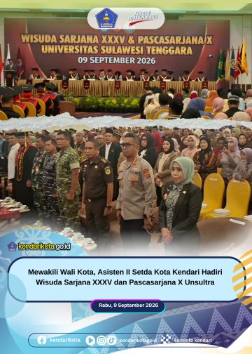Mewakili Wali Kota, Asisten II Setda Kota Kendari Hadiri Wisuda Sarjana XXXV dan Pascasarjana X Unsultra