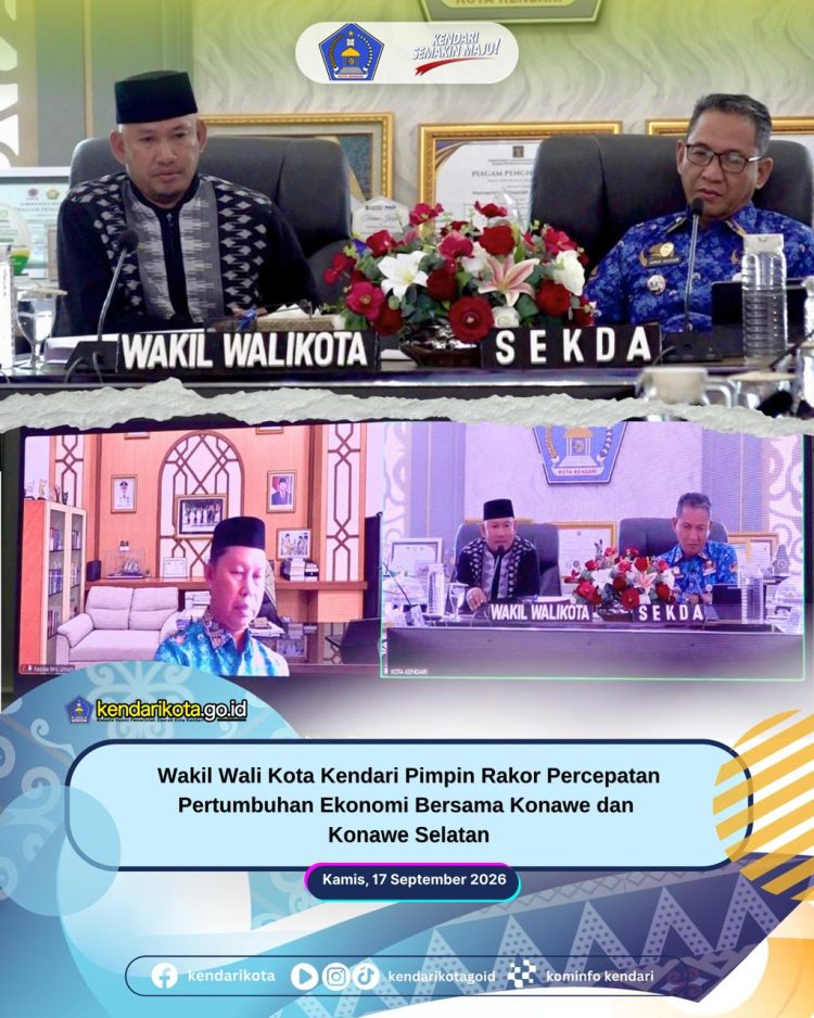 Wakil Wali Kota Kendari Pimpin Rakor Percepatan Pertumbuhan Ekonomi Bersama Konawe dan Konawe Selatan