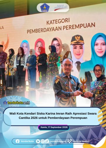 Wali Kota Kendari Siska Karina Imran Raih Apresiasi Swara Cantika 2026 untuk Pemberdayaan Perempuan