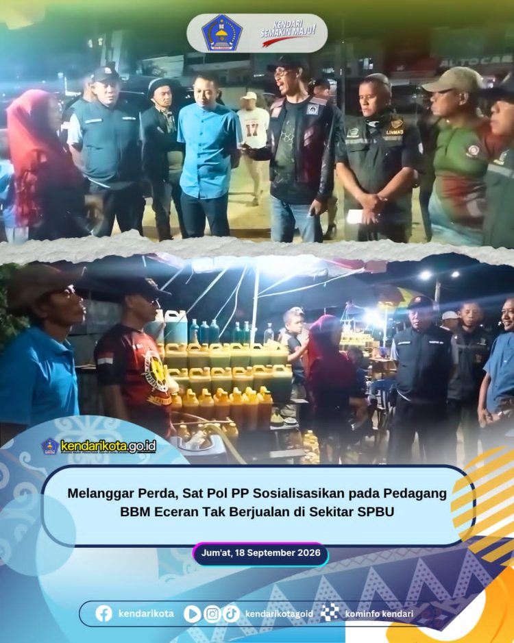 Melanggar Perda, Sat Pol PP Sosialisasikan pada Pedagang BBM Eceran Tak Berjualan di Sekitar SPBU