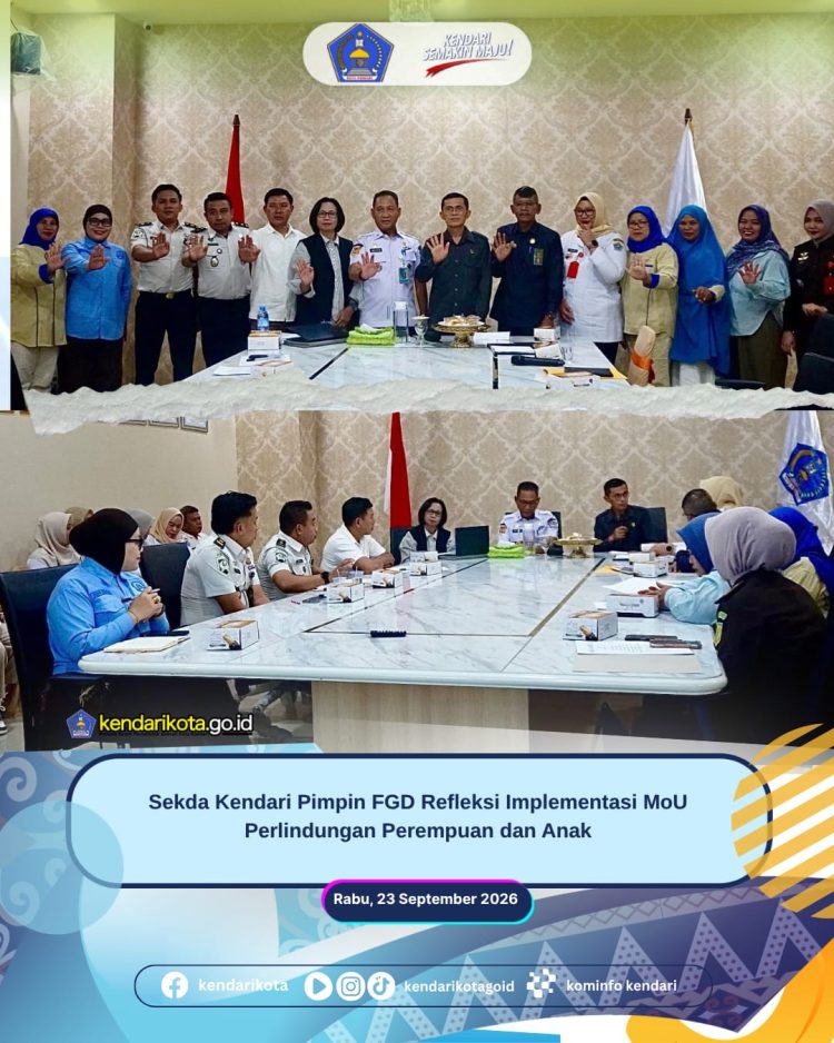 Sekda Kendari Pimpin FGD Refleksi Implementasi MoU Perlindungan Perempuan dan Anak
