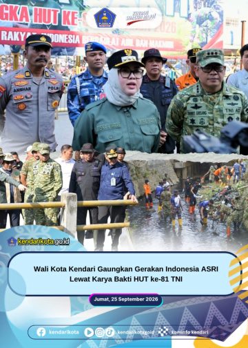 Wali Kota Kendari Gaungkan Gerakan Indonesia ASRI Lewat Karya Bakti HUT ke-81 TNI