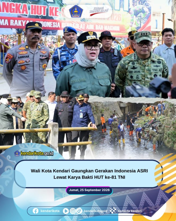Wali Kota Kendari Gaungkan Gerakan Indonesia ASRI Lewat Karya Bakti HUT ke-81 TNI