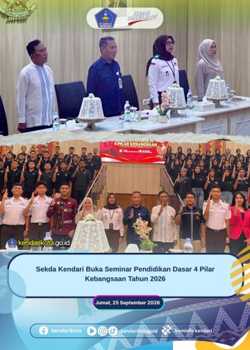 Sekda Kendari Buka Seminar Pendidikan Dasar 4 Pilar Kebangsaan Tahun 2026