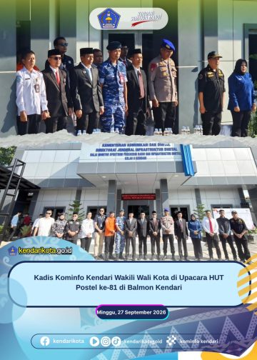 Kadis Kominfo Kendari Wakili Wali Kota di Upacara HUT Postel ke-81 di Balmon Kendari