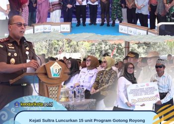 Kejati Sultra Luncurkan 15 unit Program Gotong Royong Bedah Rumah, Pemkot Kendari Dukung Penuh