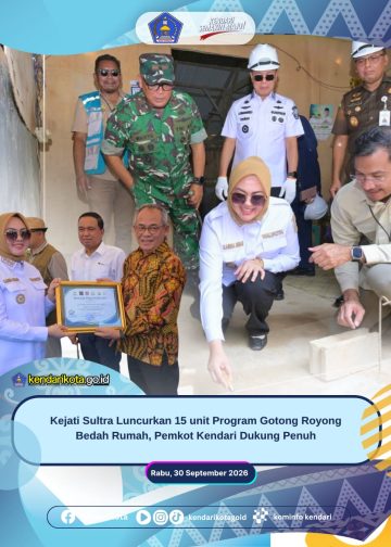 Kejati Sultra Luncurkan 15 unit Program Gotong Royong Bedah Rumah, Pemkot Kendari Dukung Penuh
