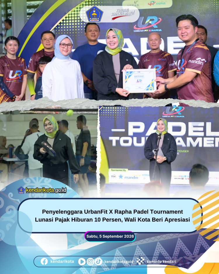 Penyelenggara UrbanFit X Rapha Padel Tournament Lunasi Pajak Hiburan 10 Persen, Wali Kota Beri Apresiasi