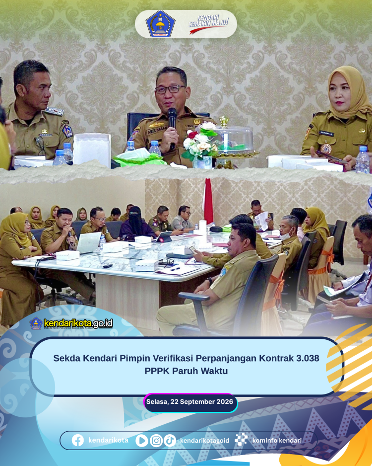 Sekda Kendari Pimpin Verifikasi Perpanjangan Kontrak 3.038 PPPK Paruh Waktu